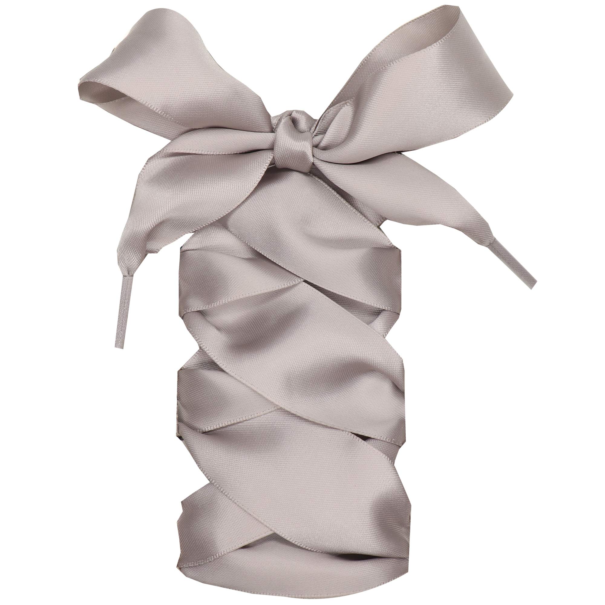 COOL LACE Satin Ribbon Flat Shoelaces for Sneakers - 10 Colors 6 Sizes 32mm Wide Premium Replacement Laces - 1 Pair Pack