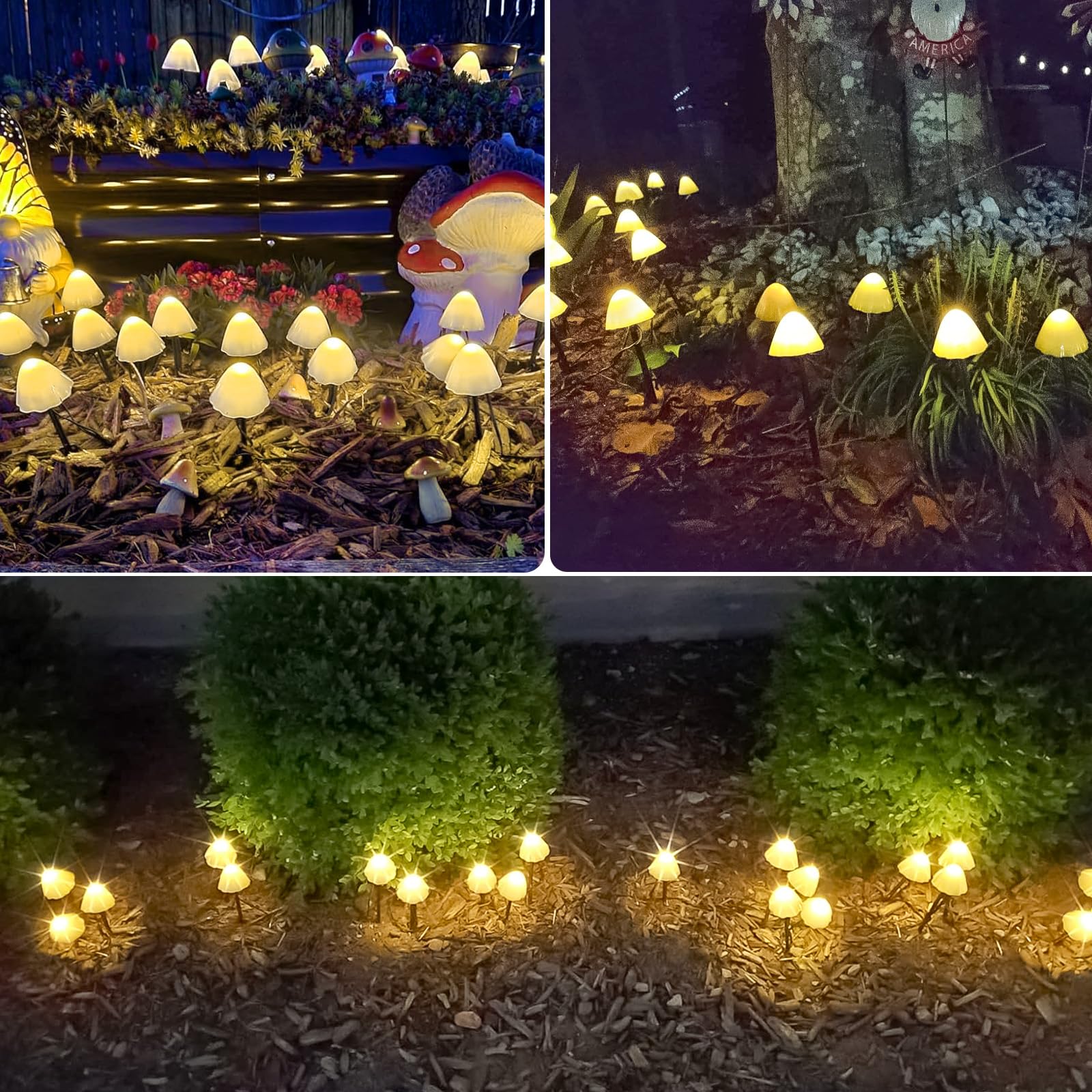 OZS Solar-Gartenleuchten mit 32 LEDs, 15 m, für den Außenbereich, Warmweiß, 2 Stück | Solar Lichterkette Wasserdicht mit 8 Beleuchtungsmodi, Garten Dekor für Außen, Wegelicht für Hofdekoration