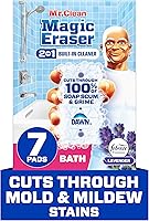 Mr. Clean Magic Eraser 2-in-1 Bathroom Sponges: Soap Scum Remover, Shower & Tub Cleaner with Febreze Lavender Scent, 7ct