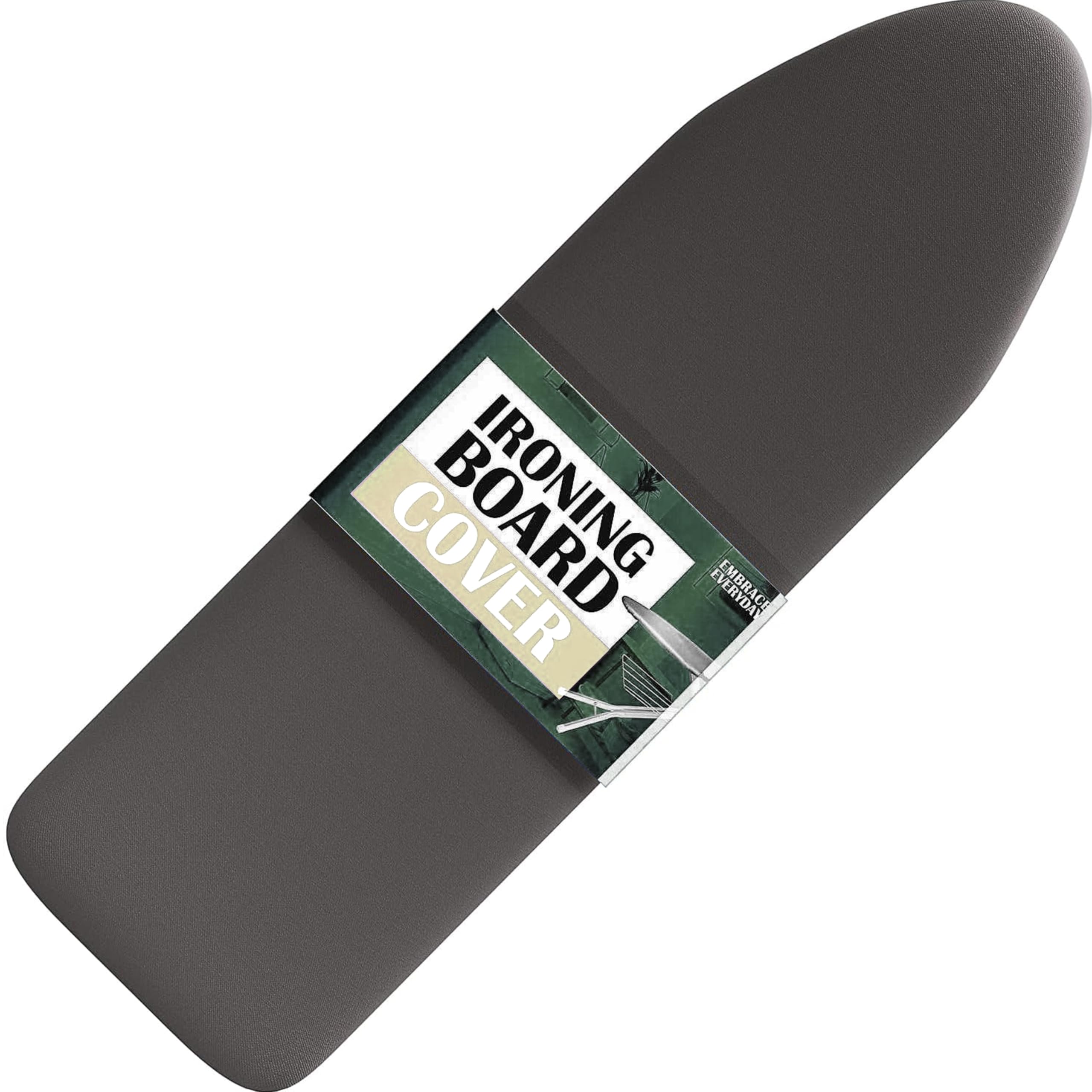Hearth & Harbor Ironing Board Cover and Pad 15x54 Full Size, Thick Heavy Duty Scorch Resistant Padding Elastic Edge Hook & Loop Fastener, Iron Board Cover with Padding, Grey