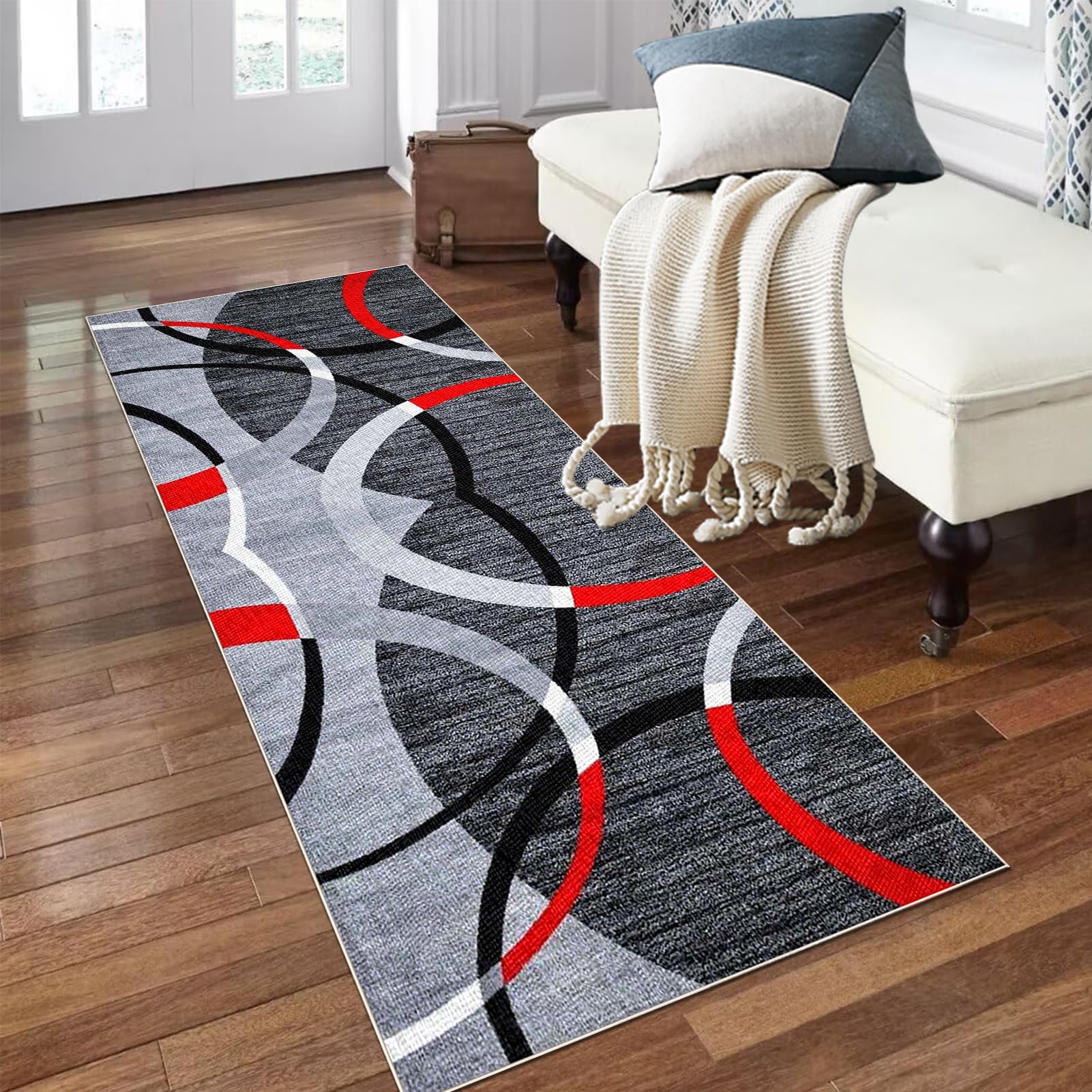 Tappeto Pelo Corto Avorio SIMPEX Per Interno Ed Esterno - Effetto Alto-basso, Lavabile, 160x230 Cm