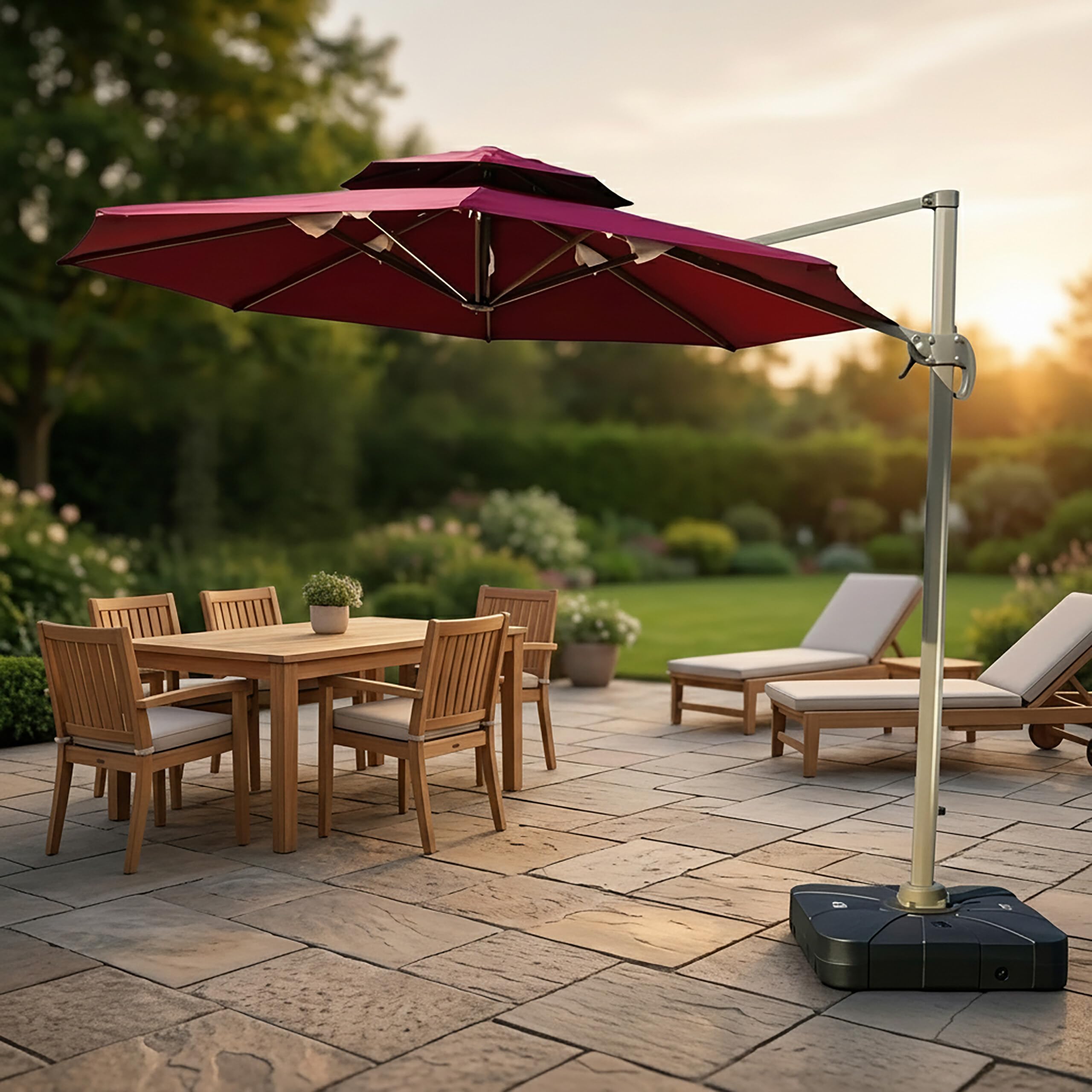 Relaxdays Support Parasol remplissable, roulettes et Pied en Croix, Noir