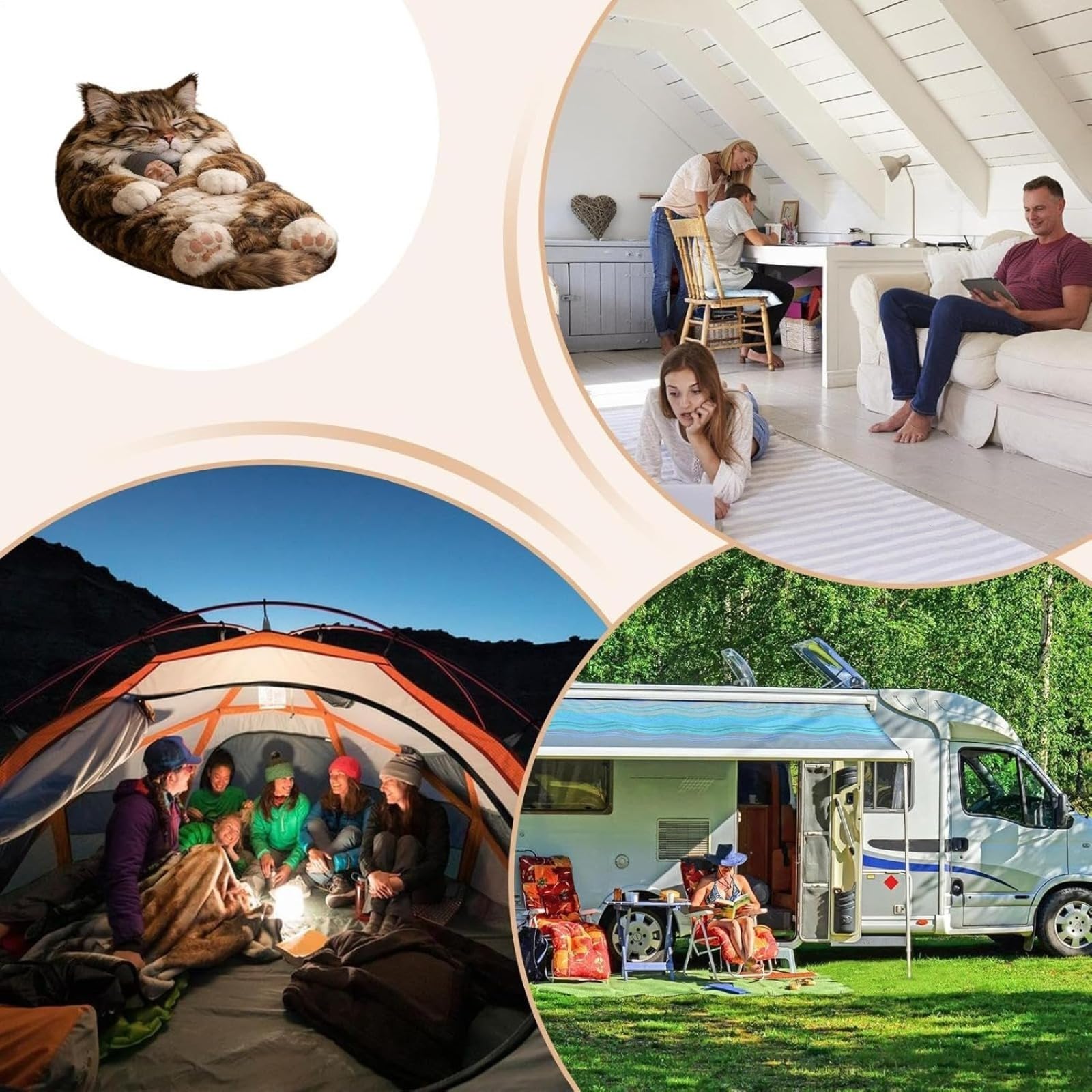 2026 Katzenschlafsack Für Menschen, Entzückender Katzen Schlafsack In Umschlagform, Waschbarer Katzen Schlafsack Erwachsene, Warme Deckenschlafsack, Cat Sleeping Bag Für Camping, Reisen, Zuhause