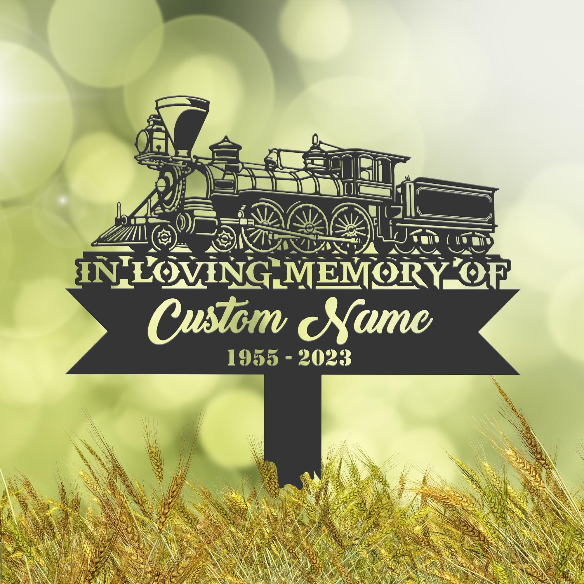 Weiyaliy Multi Personalised Train Memorial Stake, Cemetery Marker, Bereavement Gifts, Grave Decorations, Memorial Plaques, Sympathy Sign, Grave Marker, Remembrance Plaque