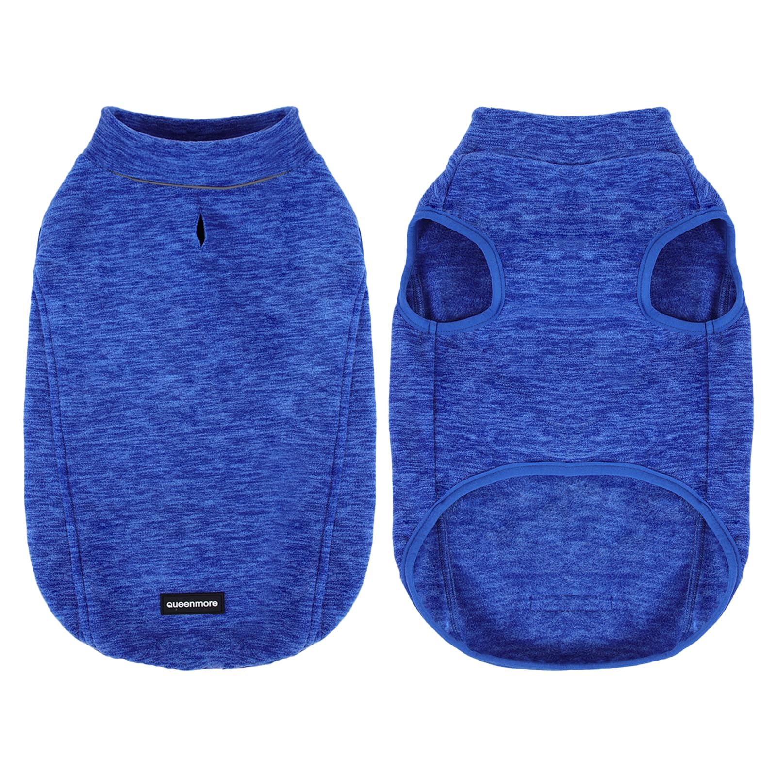 Photo 1 of [Size M] Queenmore Fleece Dog Sweater Vest,Soft Pullover Dog Jacket with D-Ring Leash Hole,Reflective Warm Dog Winter Clothes,Sleeveless Dog Sweatshirt -Blue