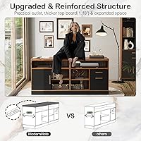 Vista 6 de Escritorio de pie de 67 pulgadas con 2 archivadores, ACUSB, escritorio de 1.18 pulgadas, escritorio eléctrico de pie ajustable en altura
