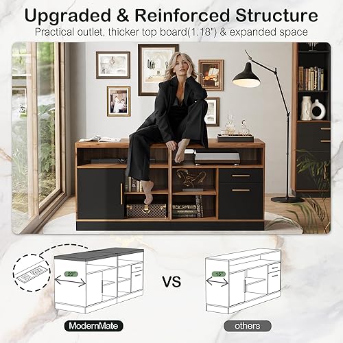 Miniatura 6 de Escritorio de pie de 67 pulgadas con 2 archivadores, ACUSB, escritorio de 1.18 pulgadas, escritorio eléctrico de pie ajustable en altura en forma de