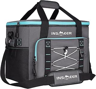 INSMEER Cool Bag 40L/60 Cans Large Cool Bags Insulated,Soft Cooler Leakproof/Portable/Collapsible/Foldable Cooler Bag, with Bottle Opener&Removable Shoulder Strap, for Beach Camping Picnic