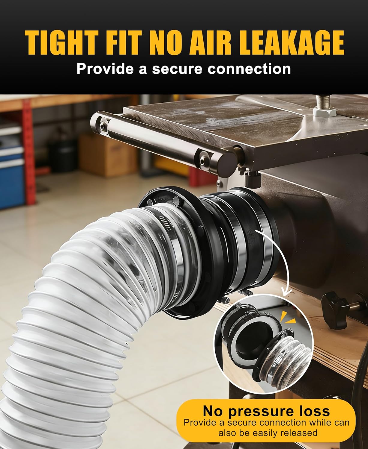 4 Inch & 2.5 Inch Magnetic Dust Collection Fittings, 14-Piece Kit with 11.02lbs Pull Force, Quick Connect Adapters for Woodworking Shop Vacuum Hose & Machinery