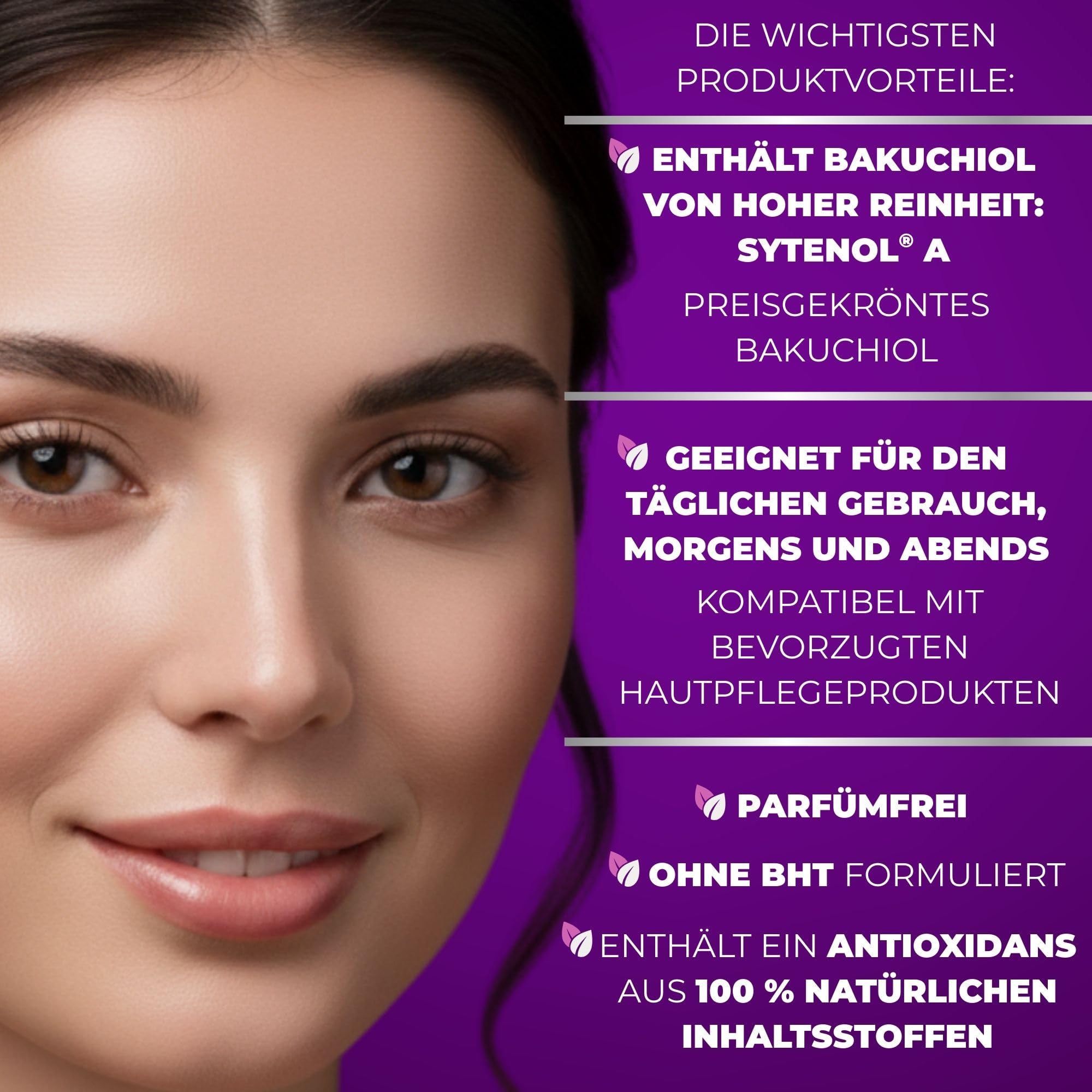 Afrodita Professional Bakuchiol Phyto Retinol Shot 2%, Gesichtsserum mit Sytenol A, Panthenol, Beta-Glucan und Squalan, duftstofffrei, vegan, 30 ml