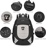 Tzowla Travel Laptop Backpack for Men Women,17.3"Computer Water Resistant Anti Theft TSA Friendly Backpacks with Lock and USB Charging Port,College Business Work Hiking Bookbag Daypack,Light Grey