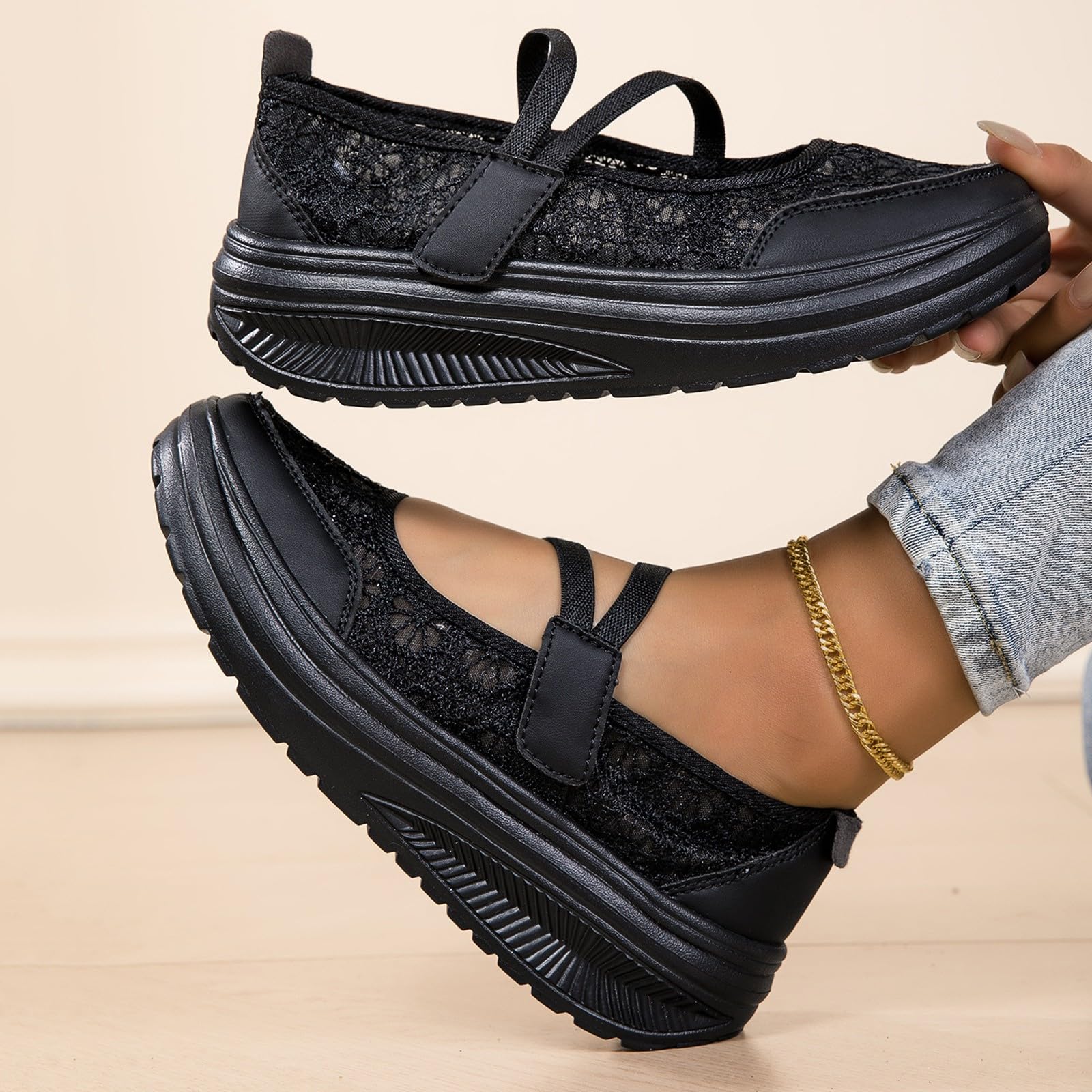 Zapatos tiroleses para mujer, estilo tirolesa, de encaje, con plataforma