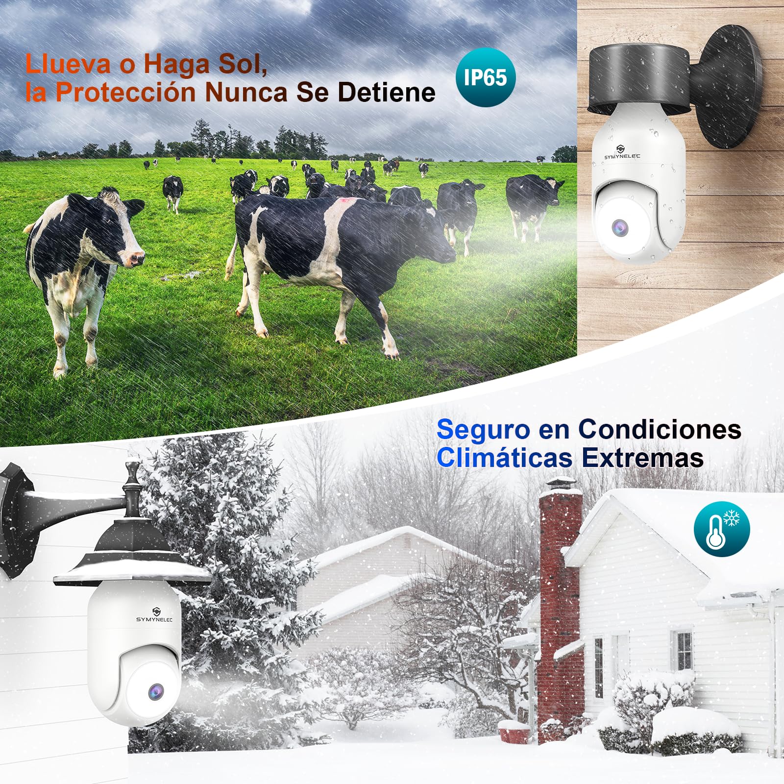 SYMYNELEC Camara de Bombilla Vigilancia WiFi Exterior 2K 4MP, Cámara de Seguridad 360°con Detección Humana AI, Seguimiento Automático, Visión Nocturna a Color, Audio Bidireccional, Alexa, IP65, 2PCS