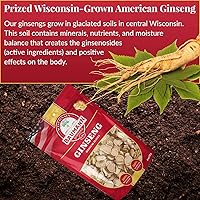 Vista 5 de Baumann Wisconsin Ginseng - Rebanadas medianas de 4 onzas - Hierba de ginseng Panax 100% natural, ginseng americano puro secado para una mayor