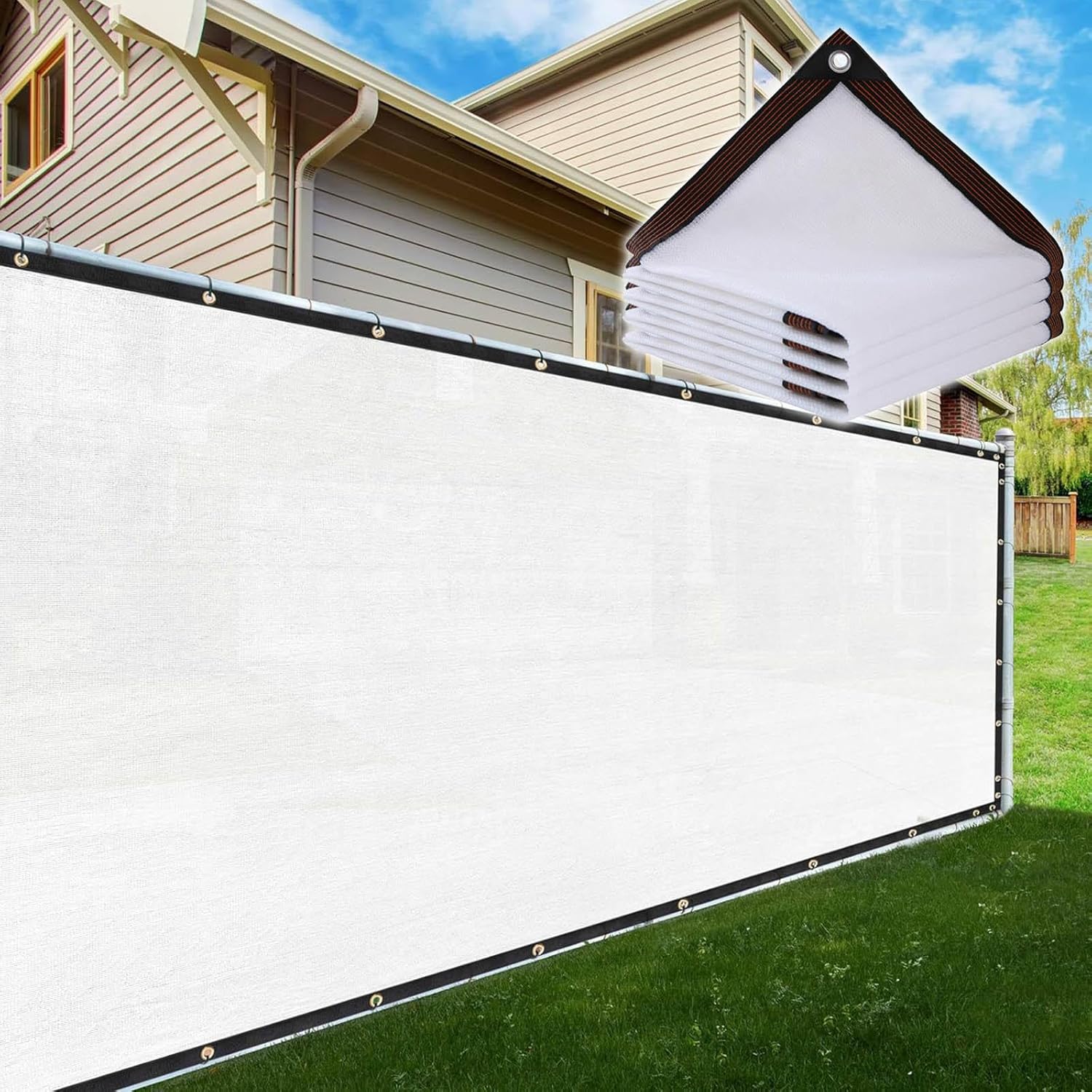Shade Netting With Grommets,Sunblock Shade Net,Shade Cloth for Plants,Shade Sail,Greenhouse Shading Net,Shade Mesh Tarp,Breathable/Anti-uv Awning,Privacy Netting,White,White-5x5m(16.4*16.4ft)