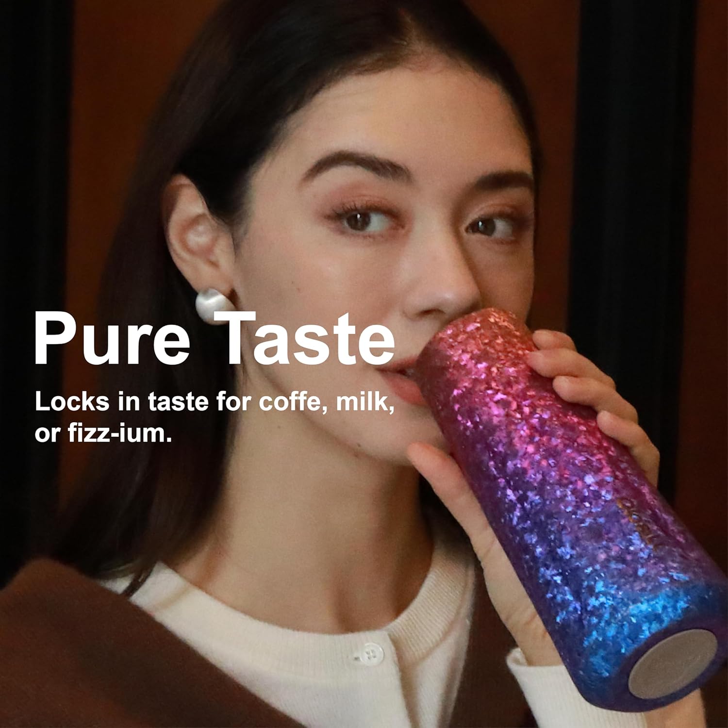 Oball Insulated Titanium Water Bottle, Flavor Neutrality Insulated Bottle with Carrying Handle, 17 Oz, Lightweight Water Bottle Hypoallergenic, Cup Holder Friendly(Blue & Yellow) - Image 2