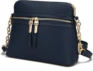 MKF Crossbody Bag for Women – PU Leather Pocketbook Handbag Triple Compartment Messenger Purse – Shoulder Strap