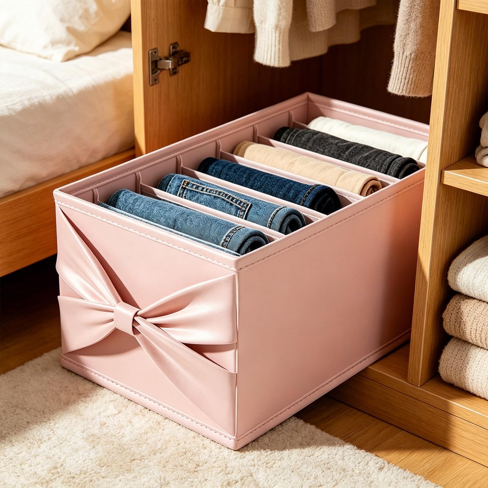 Contenedor De Ropa Para Armario Solución De Almacenaje Para Armario Con | De Almacenamiento De Ropa Para Jeans Pantalones Camisa Suéteres Hogar Apartamento Casa Rural Dormitorio