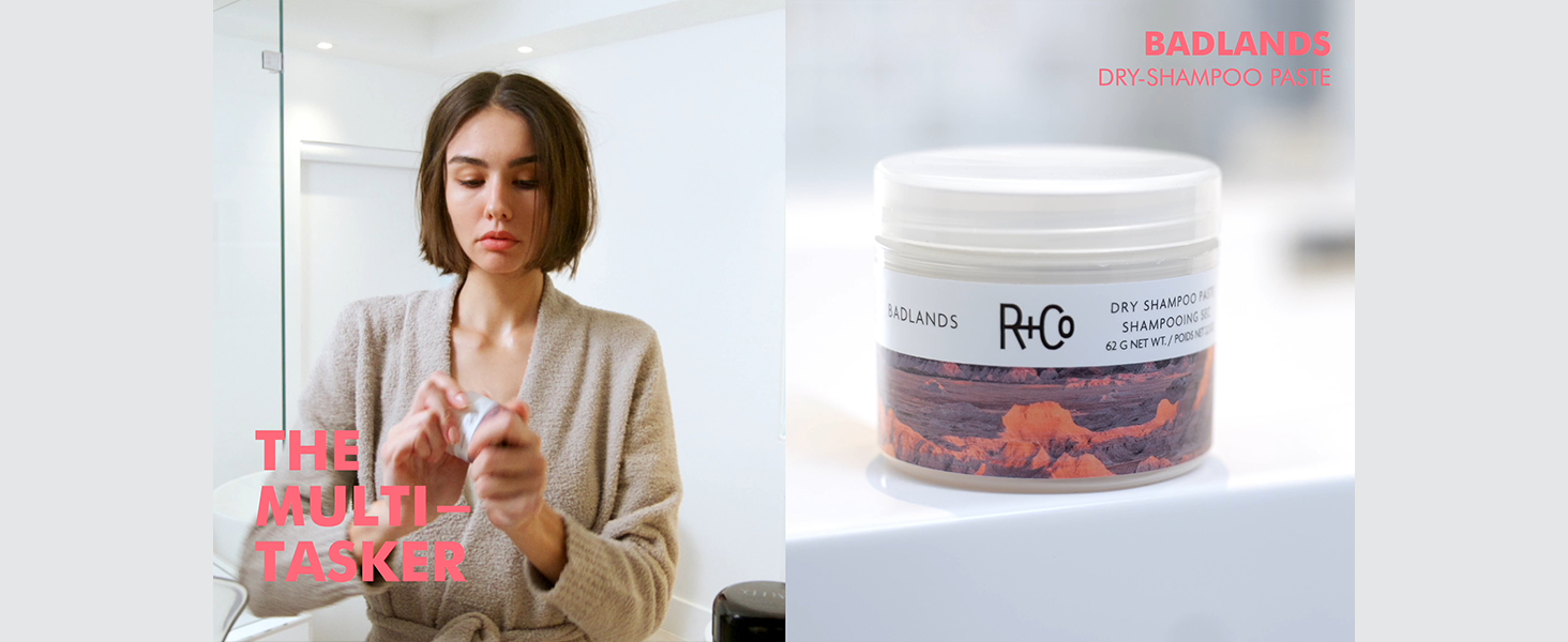 R+Co Badlands Dry Shampoo Paste | Part Dry Shampoo, Part Styling Paste | Adds Texture, Absorbs Oil, Matte Finish