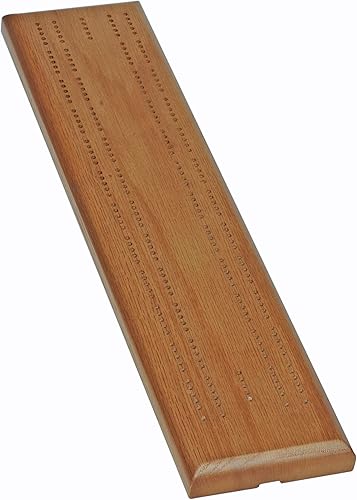 Miniatura 1 de WE Games Competition Cribbage Set - Tablero de 2 pistas de madera de roble macizo con clavijas de metal
