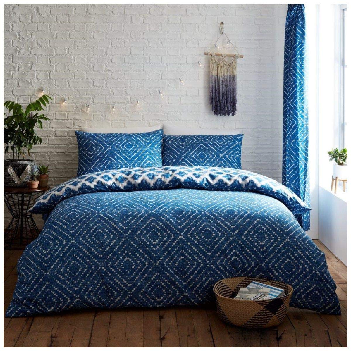 GC GAVENO CAVAILIA Geometric Double Duvet Cover, Polycotton Bedding Sets, Reversible Bed Covers With Pillow Cases, Blue โ image 1
