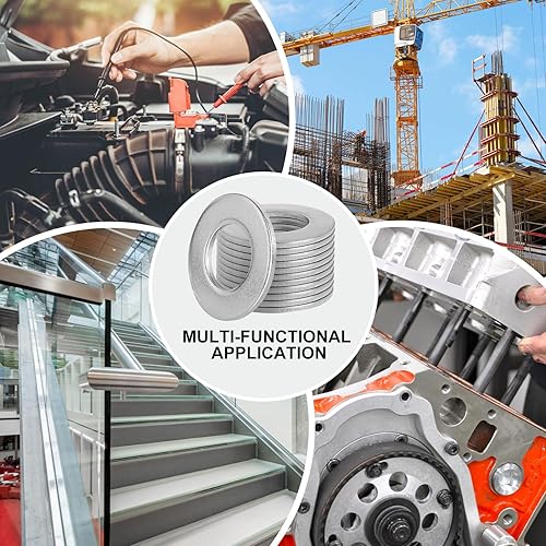 Miniatura 7 de Zernmiarder Arandelas planas de acero inoxidable de 1" - Diámetro exterior de 2", arandelas de acero inoxidable 304 (18-8), arandelas de metal para