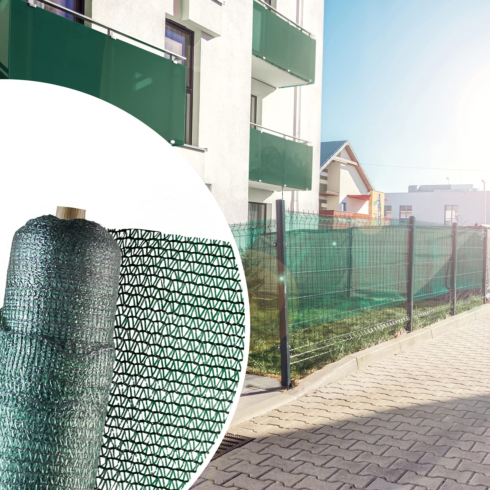 Sichtschutz 60 g/m² – Höhe 150 cm – 25 m – Schattierwert 55% – Sichtschutzstreifen – Für Balkon, Garten, Terassen – Windschutz – Sichtschutzzaun – Gartenzaun – Zaunblende – 1,5 m