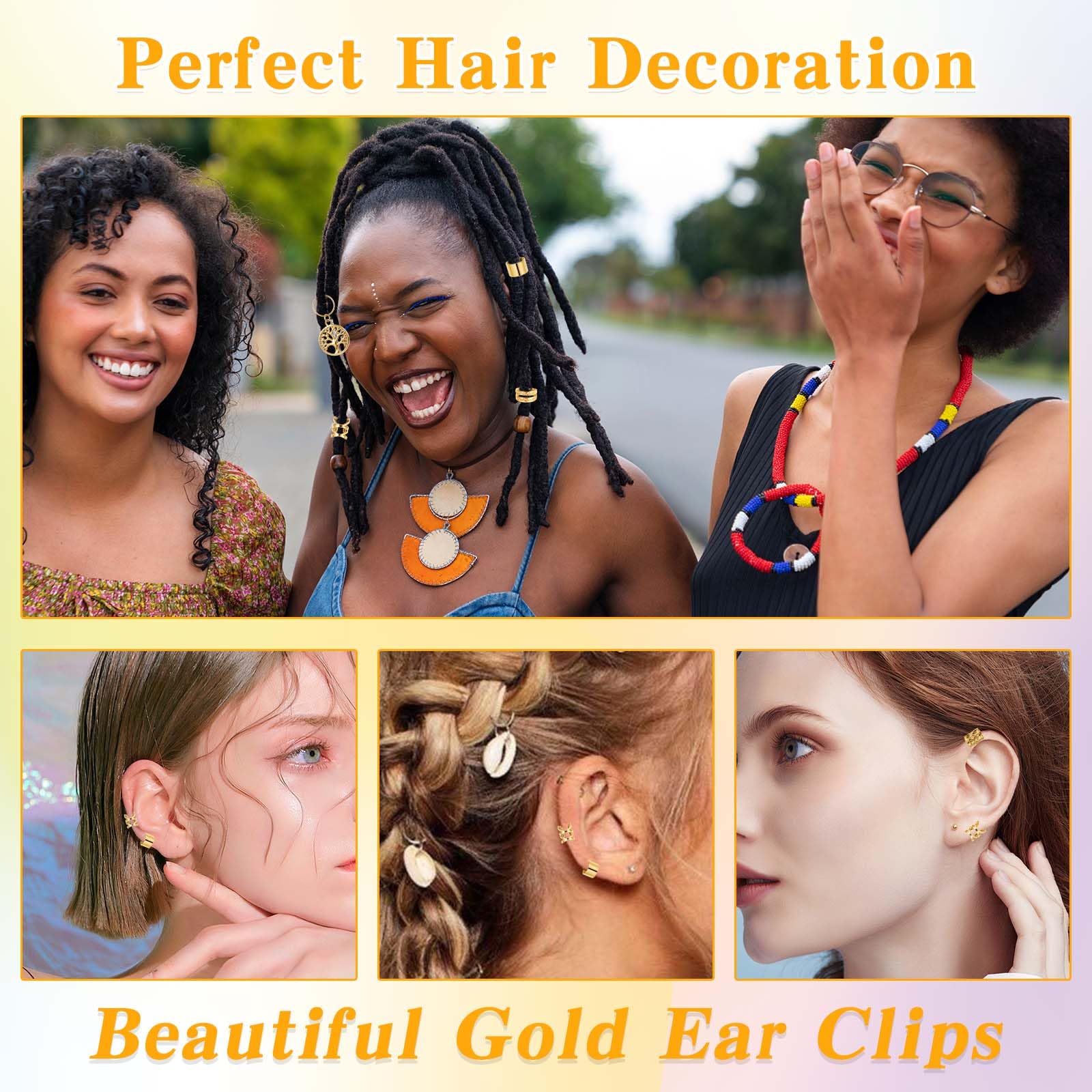 100 Stück Loc-Schmuck Für Dreads & Zöpfe – Goldfarben, Verstellbar, Aus Hochwertiger Legierung – Perfekt Für Partys, Alltag, Style-Up