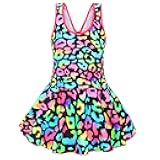 Girl One Piece Swimsuit with Skirt Bathing Suit Swimwear 3-16Y