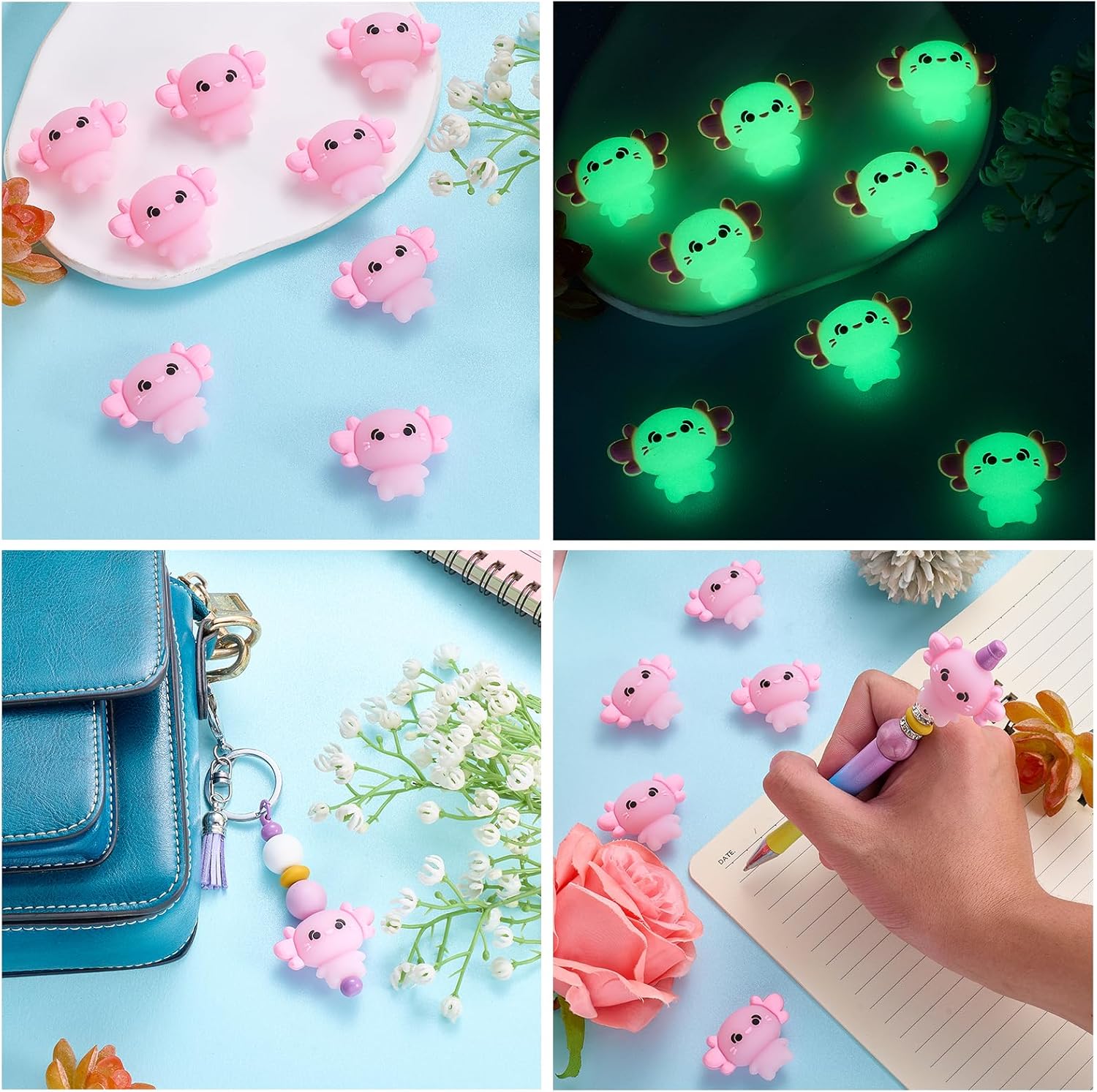 10Pcs 3D Axolotl Silicone Beads for Kaychain Making Animal Silicone Focal Beads for Pens Bracelets Necklace DIY Crafts Jewelry Making - Image 7