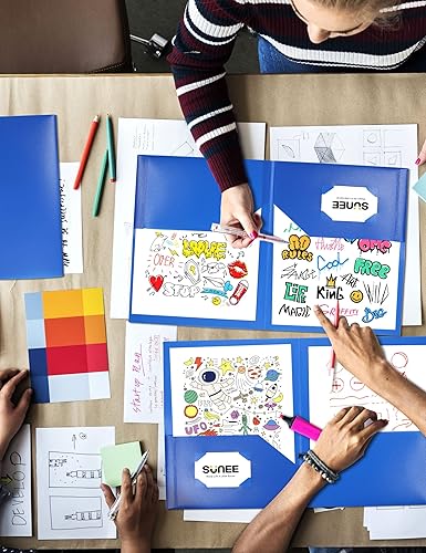 Vista 46 de SUNEE Carpetas con bolsillos (paquete de 6, colores surtidos), carpetas de plástico con bolsillo, carpeta de polietileno para documentos