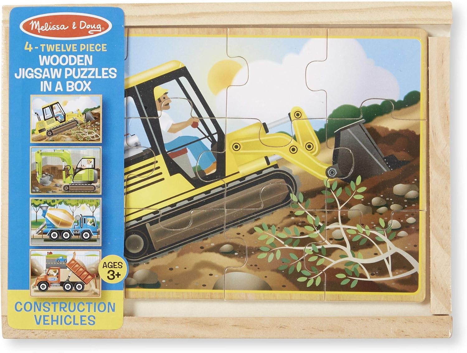 Melissa & Doug Construction Vehicles 4-in-1 Wooden Jigsaw Puzzles (48 pcs): Melissa & Doug: Toys & Games