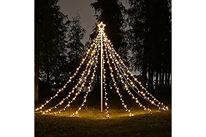12 ft Outdoor Christmas Tree LED Waterfall Cone Light Christmas Decorations