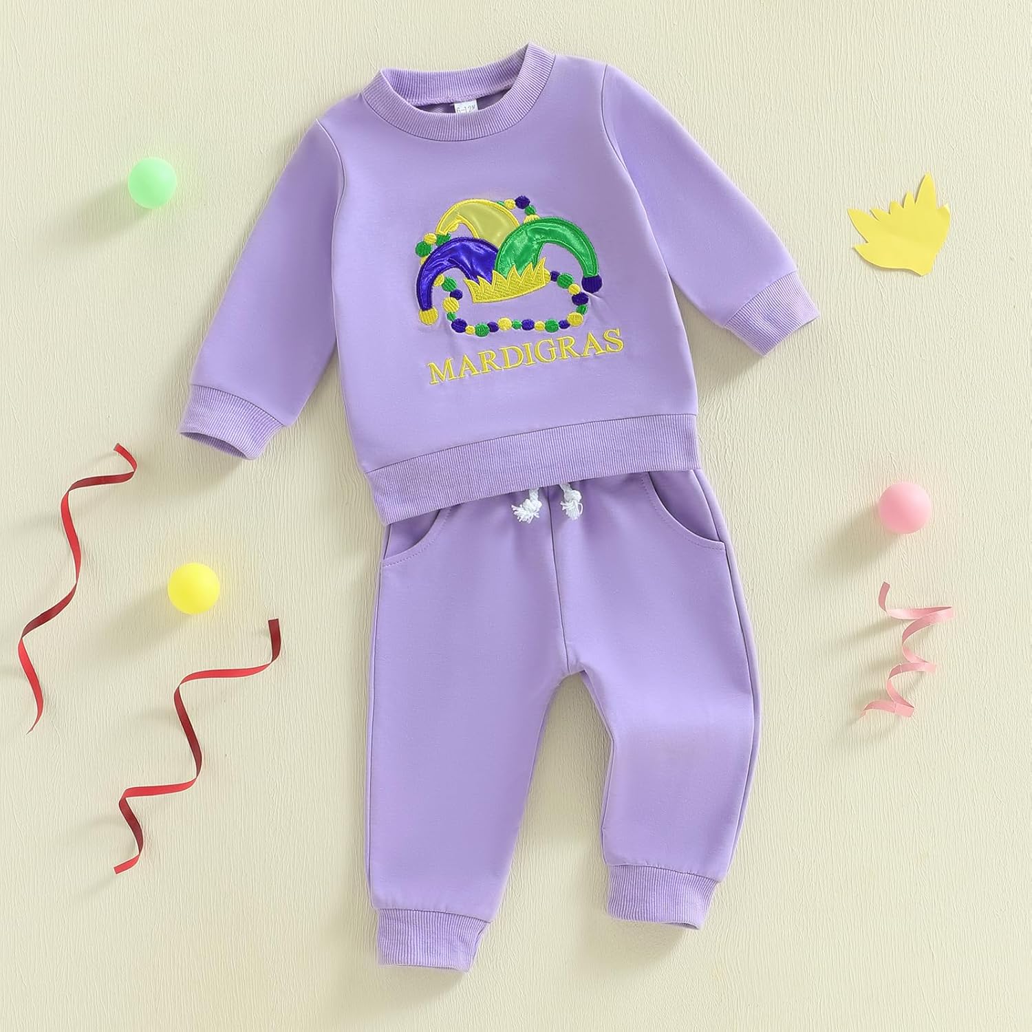 Toddler Baby Girl Carnival Outfit Letter Circus Hat Embroidery Sweatshirt Pullover Top Pants Set Sweatsuit Clothes - Image 5