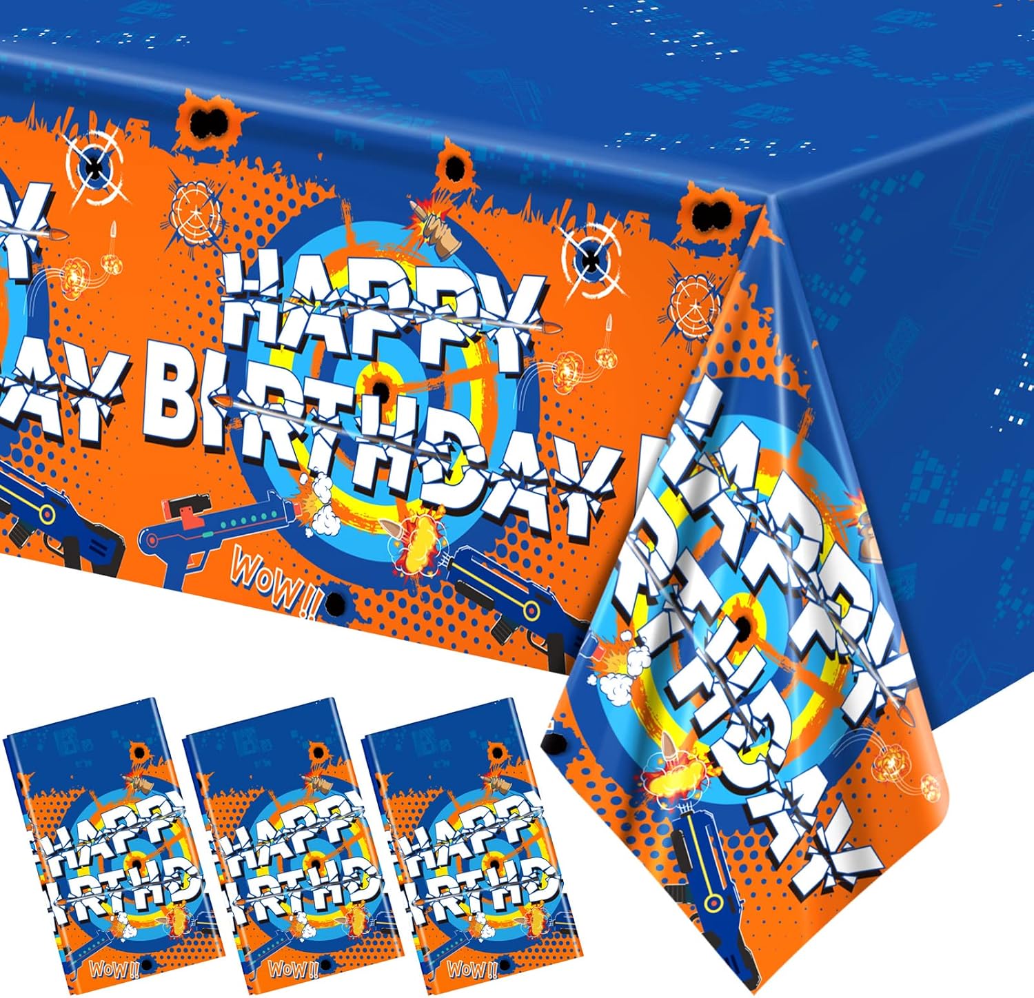 durony 3 Packs Dart War Tablecloth Table Cover Rectangle Plastic Table Cover Waterproof Party Tablecloths Dart War Party Supply for Birthday Gun Themed Part, 54 x 108 Inches durony 3 Packs Dart War Tablecloth Table Cover Rectangle Plastic Table Cover Waterproof Party Tablecloths Dart War Party Supply for Birthday Gun Themed Part, 54 x 108 Inches