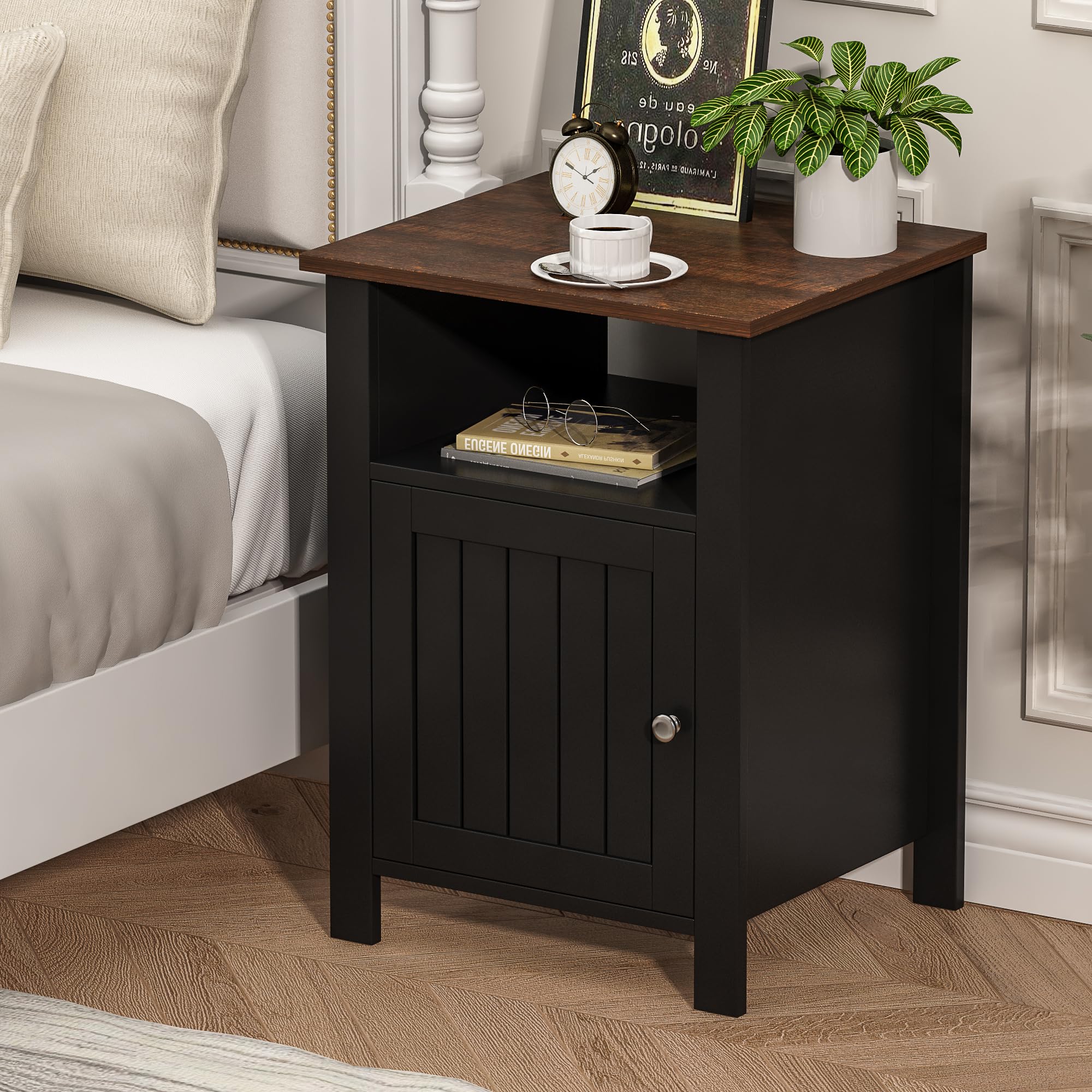 Amazon.com: ChooChoo Nightstands Set of 2, Rustic Vintage End Side