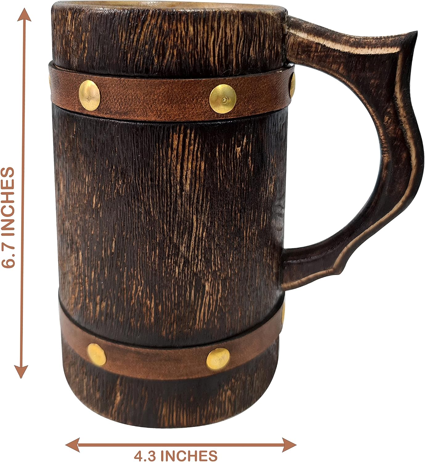 collectiblesBuy Rustic Medieval Wooden Beer Mug – Handmade Vintage Tankard Stein for Ale, Coffee & Mead | Eco-Friendly Drinkware Gift for Men, Groomsmen & Bar Decor
