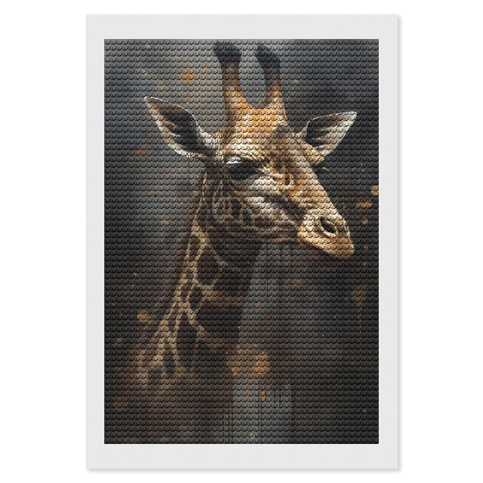 Junmoney Giraffe Imaginative Play Diamond Painting Set 8"x12", for Beginners, Modern Decor, Simple to Start, Gift Idea, Pleasing Wall Art Project