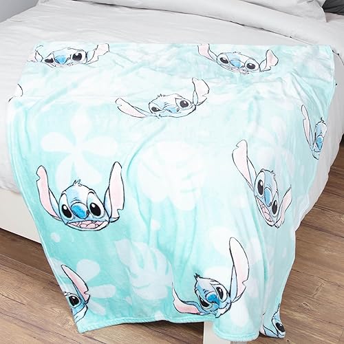 Miniatura 5 de Disney Lilo & Stitch - Manta con caja de regalo, manta de felpa mide 46 x 60 pulgadas, ropa de cama de forro polar floral súper suave edición