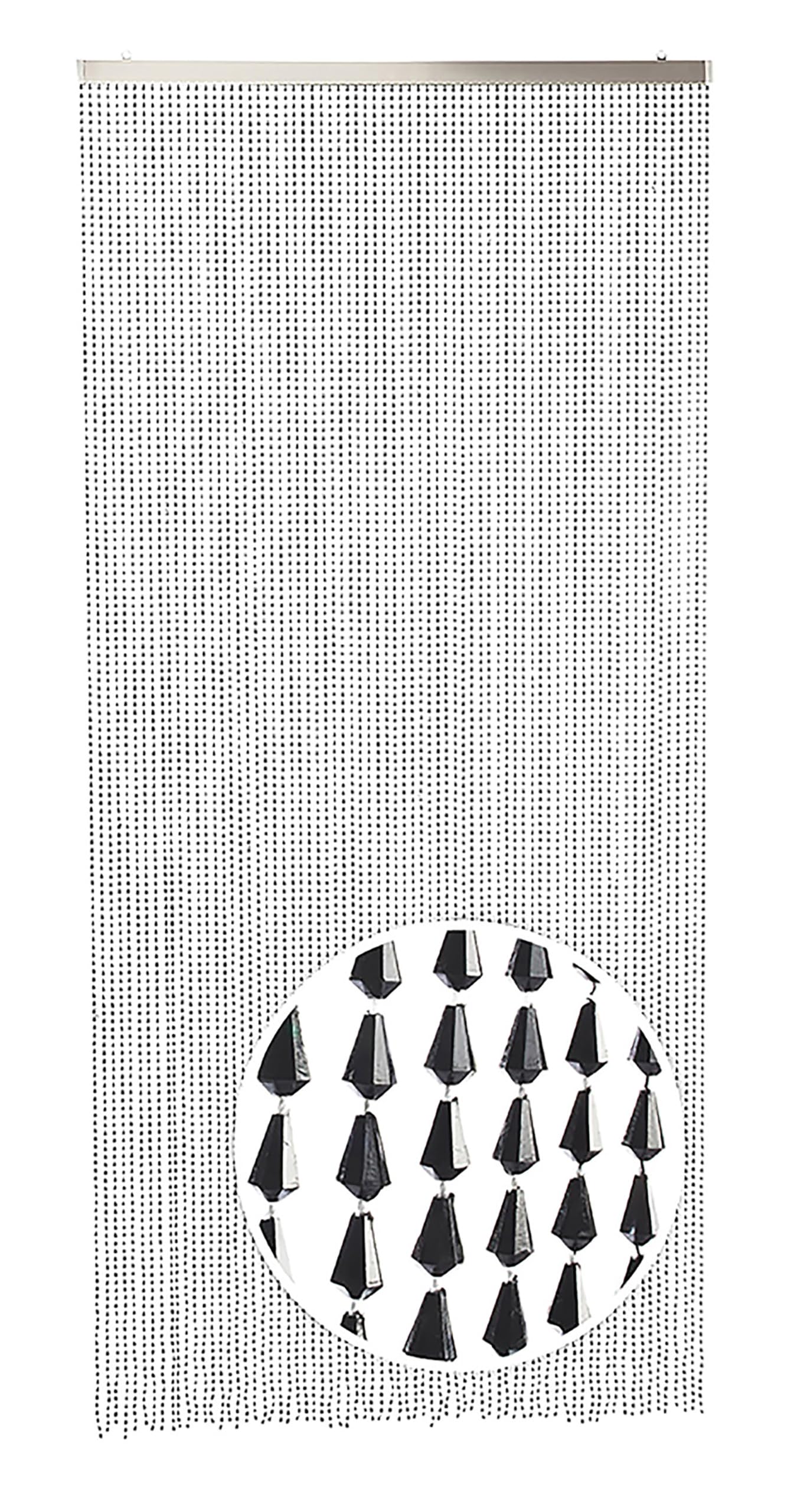 Kobolo Türvorhang Nero, 90x200 cm, 72 Stränge, schwarzer Perlenvorhang aus Kunststoff, pflegeleichter Fliegenvorhang & Raumteiler für Balkon, Terrasse, Tür, Fenster oder Innenbereiche