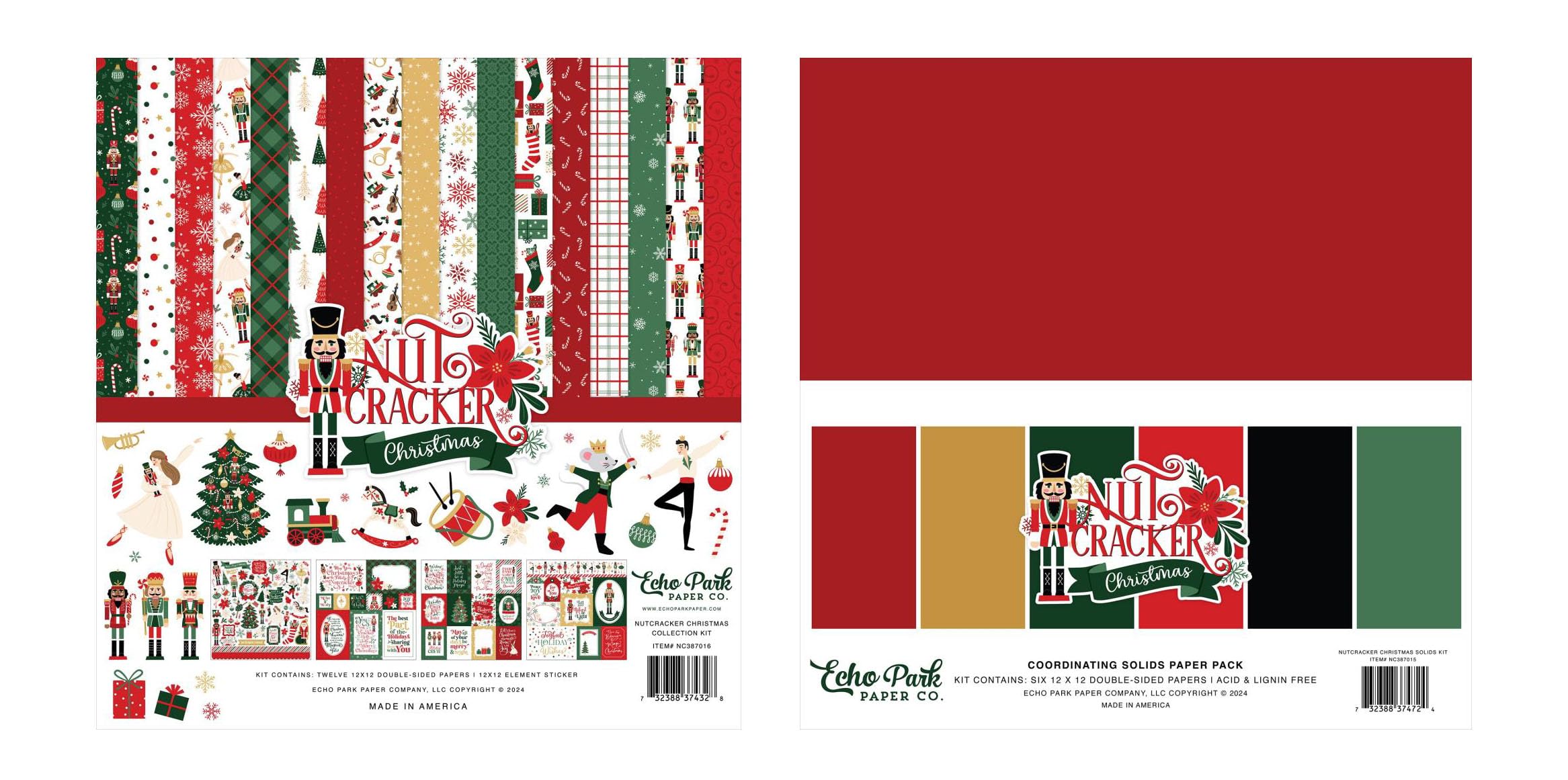 Echo Park Paper CompanyCollection Bundle: Nutcracker Christmas 12 x 12 Collection Kit + Nutcracker Christmas 12” x 12” Solid Pack