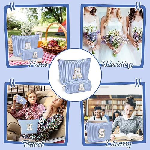 Miniatura 5 de 2 bolsas de maquillaje con inicial, bolsa de cosméticos, bolsa de maquillaje de viaje, regalos de cumpleaños personalizados para mujeres, mamá,