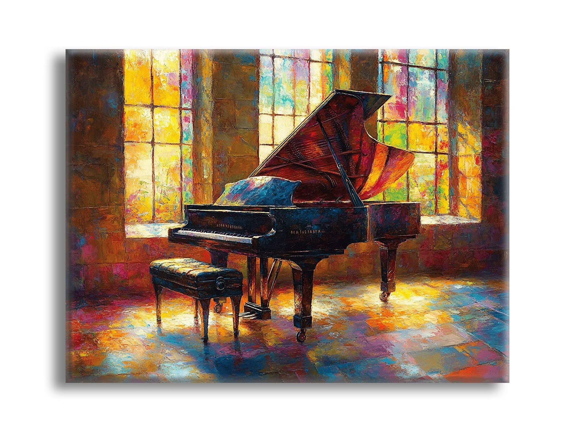 Diamond Painting Pianoforte, Fai-da-te Strass a Punto Croce Ricamo Kit, Diamond Painting Kit Completo per Hobby Creativi Adulti, Mosaico Artigianato, Dipinti Decorazioni Casa, Regali 80x120cm Z-l-252