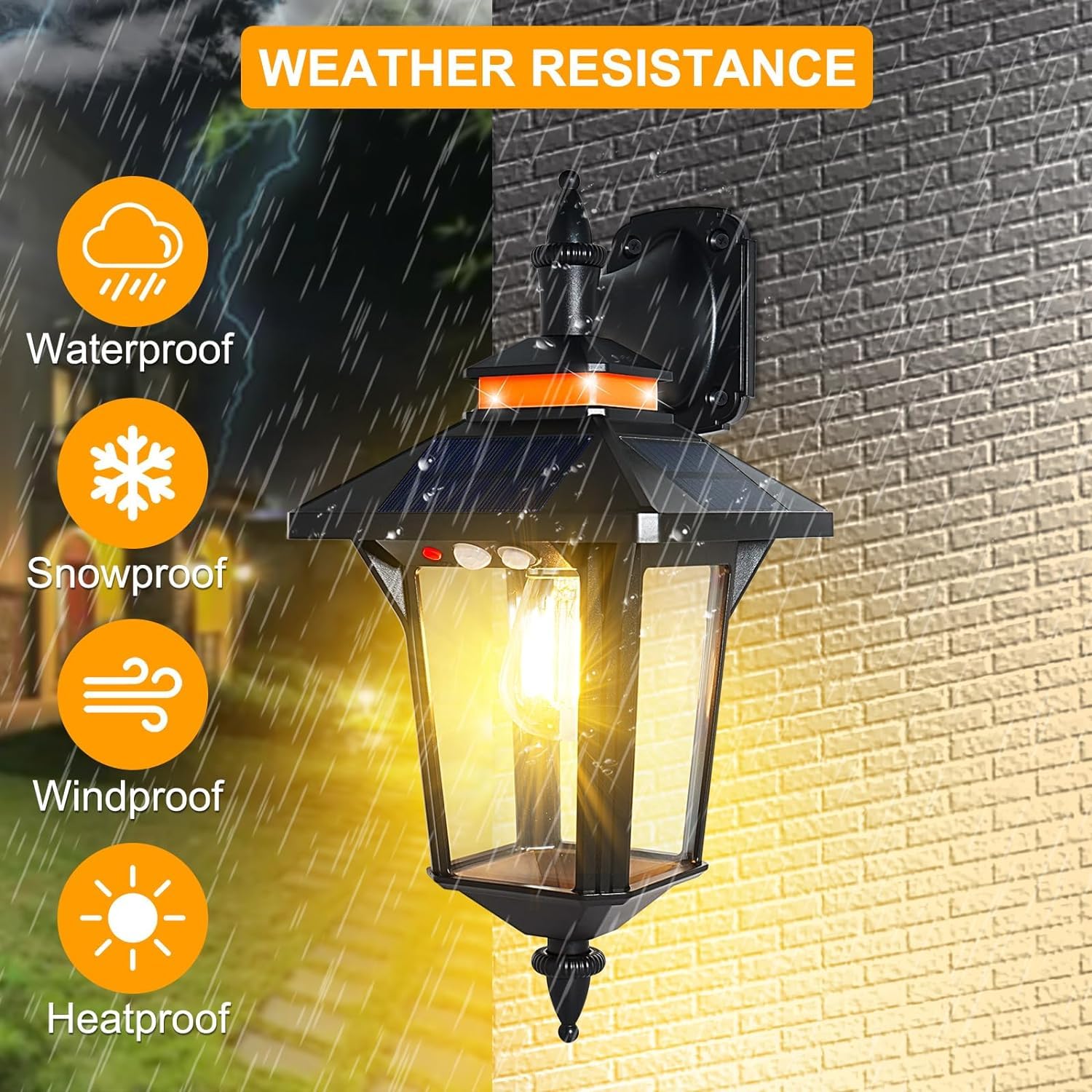 COLBOR Solarlampen für Außen mit Bewegungsmelder LED-Solarleuchte (2PCS) | Vintage-Laternen-Design, 4-Seitiges Solarpanel, 3 Modi & 2200mAh Akku, IP65 Wasserdicht für Garten, Garage & Zaun