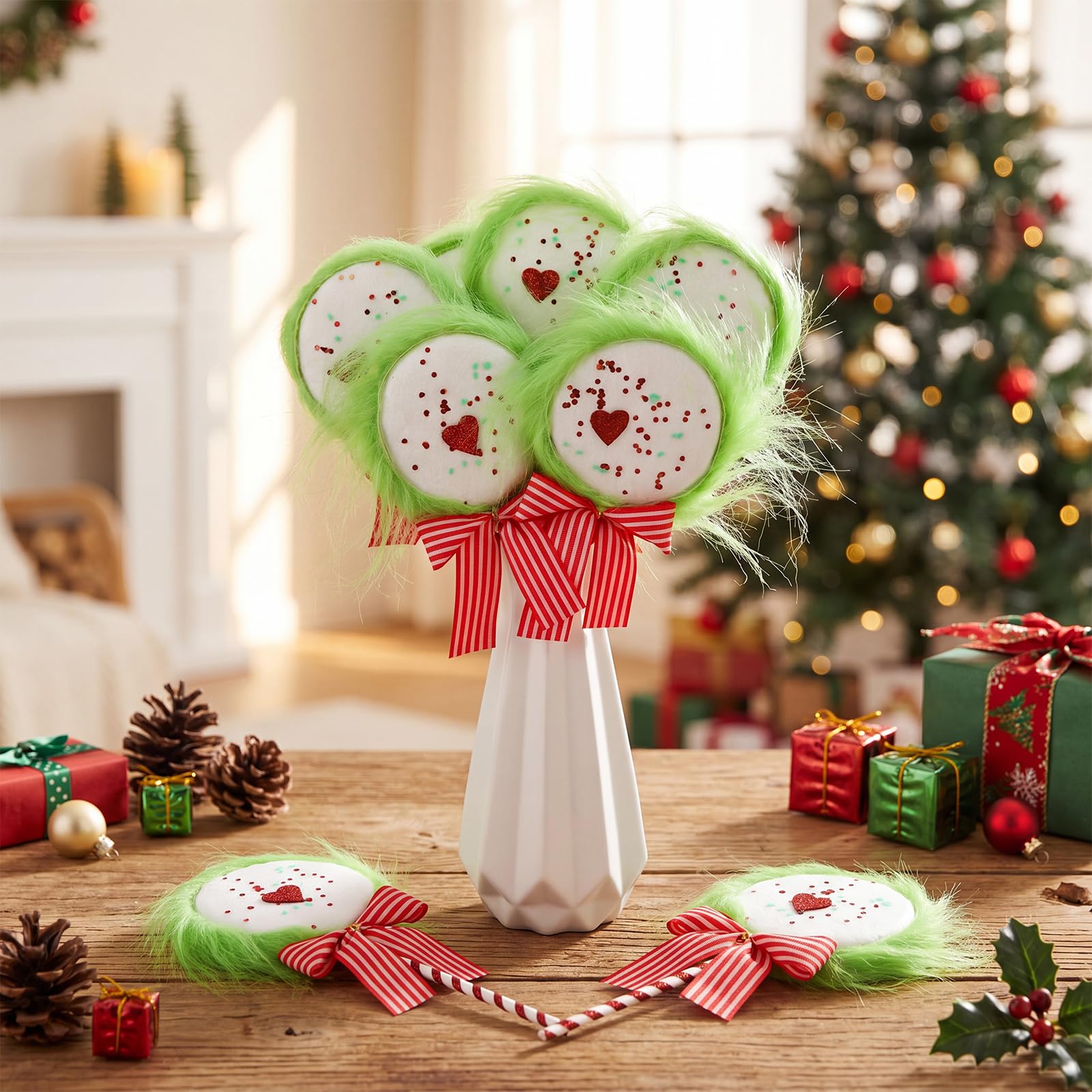 Pics de sapin de Noël en fourrure 25,4 cm pour DIY loisirs créatifs et cime d'arbre