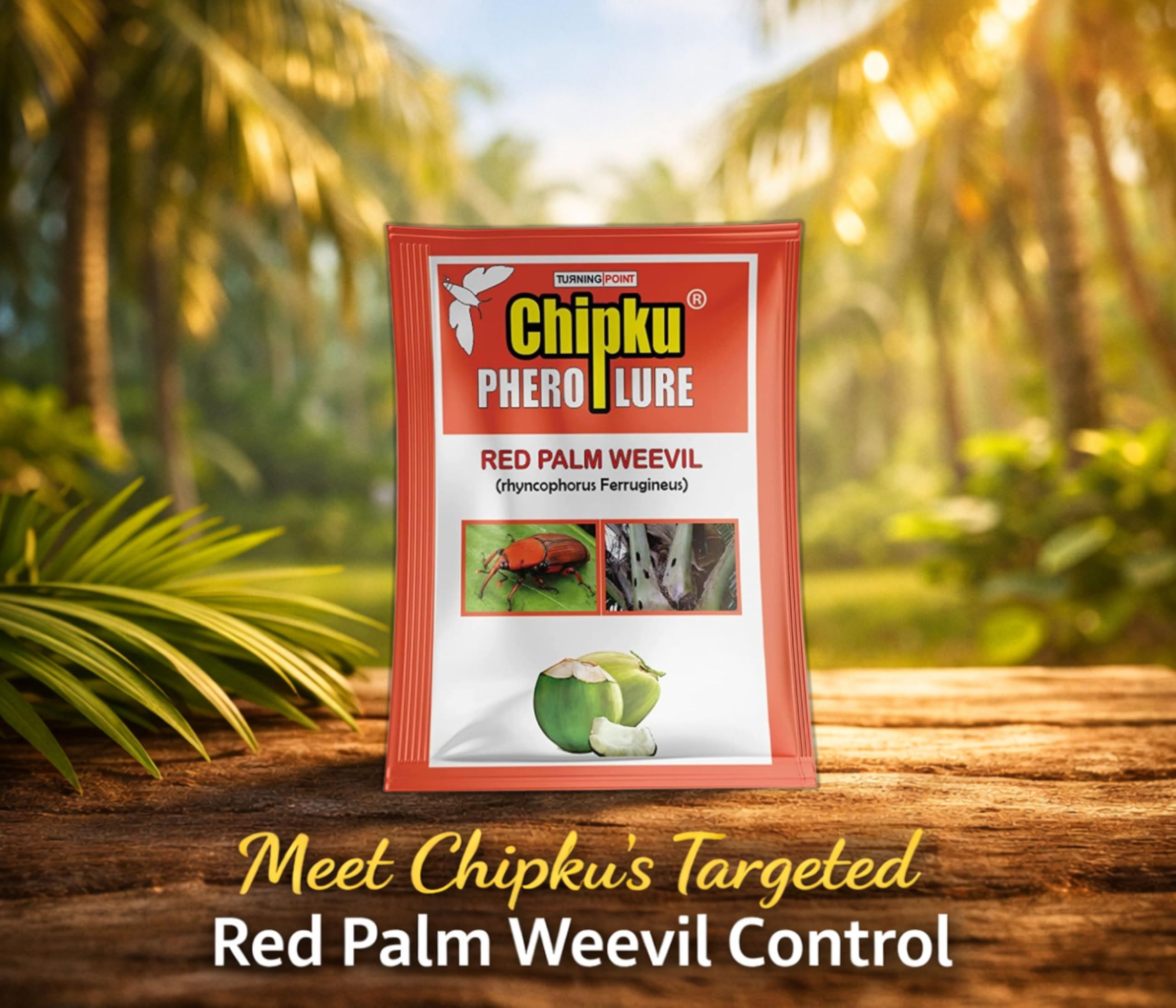 Chipku_Red Palm Weevil Pheromone Lure Against Rhyncophorus ferrugineus & Oryctes Rhinoceros (Only Lure Pack of 2) for Coconut Palm Tree Insects Control/Organic Farming/Turning Point Natural Care