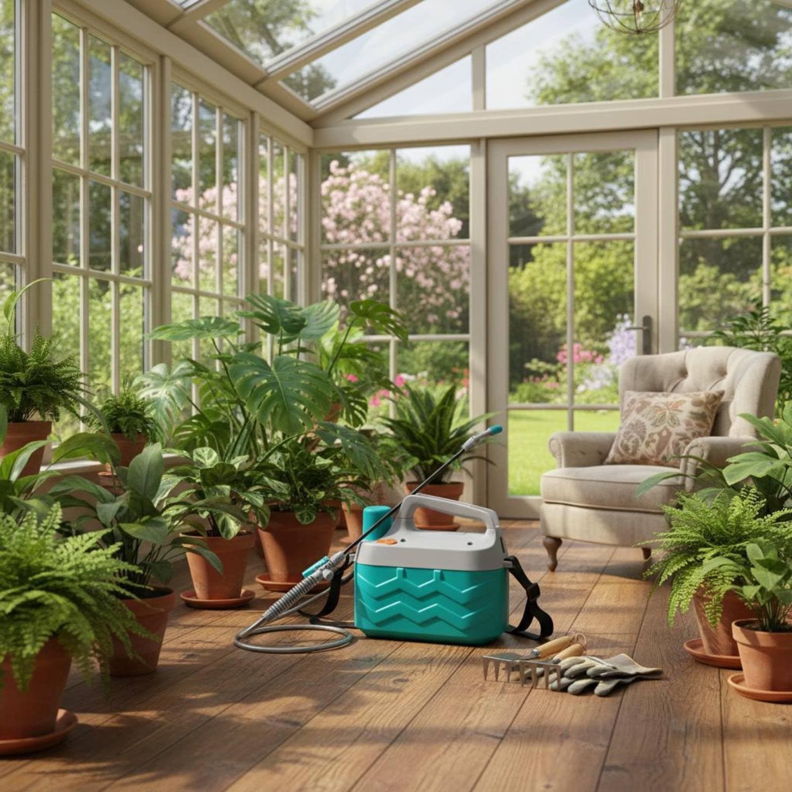 Spruzzatore Elettrico per Giardinaggio Spruzzino Nebulizzatore Pompa a Pressione Serbatoio 5 L in Plastica Facile da Trasportare per Serre Pulizia Giardino Manutenzione Piante
