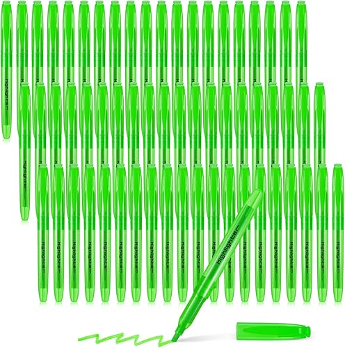 Fuutreo Paquete de 60 resaltadores pastel a granel de colores brillantes, punta de cincel de secado rápido, marcadores de tinta fluorescente para