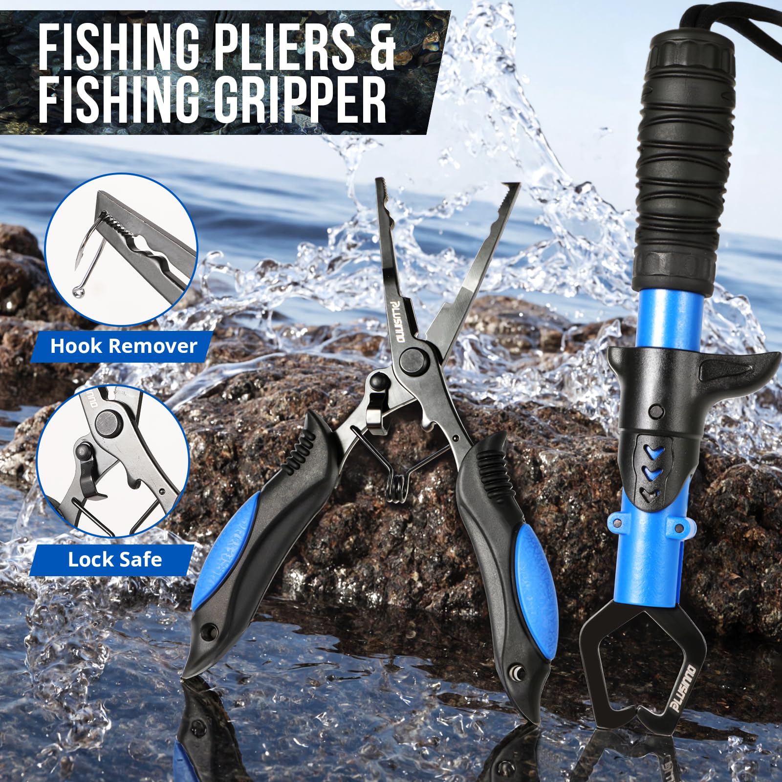 PLUSINNO Fishing Backpack with Tackle Boxes, Waterproof Sling Tackle Bag For Fishing Gear With Rod Holder,Gifts for Men