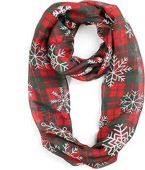 Christmas Scarf for Women Lightweight Christmas Infinity Scarves